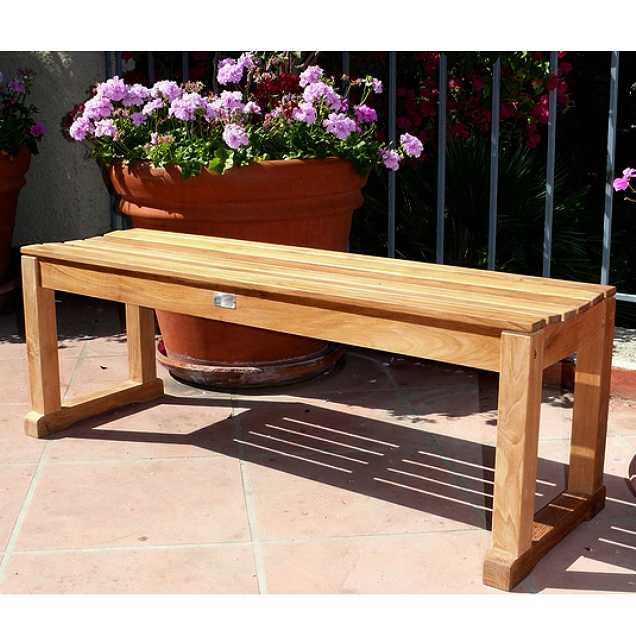 Teak 4 Foot Backless Picnic Bench