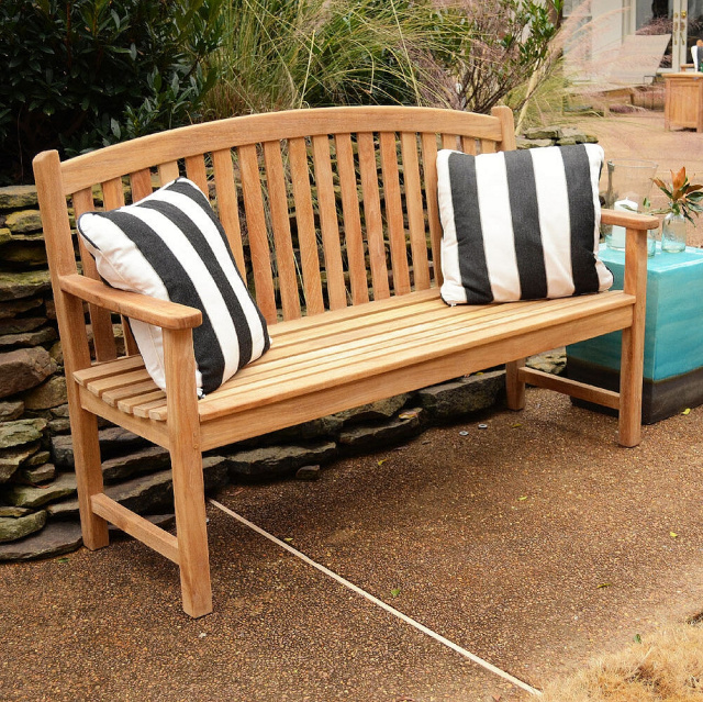 Teak 5 Foot Arched Back Garden Bench