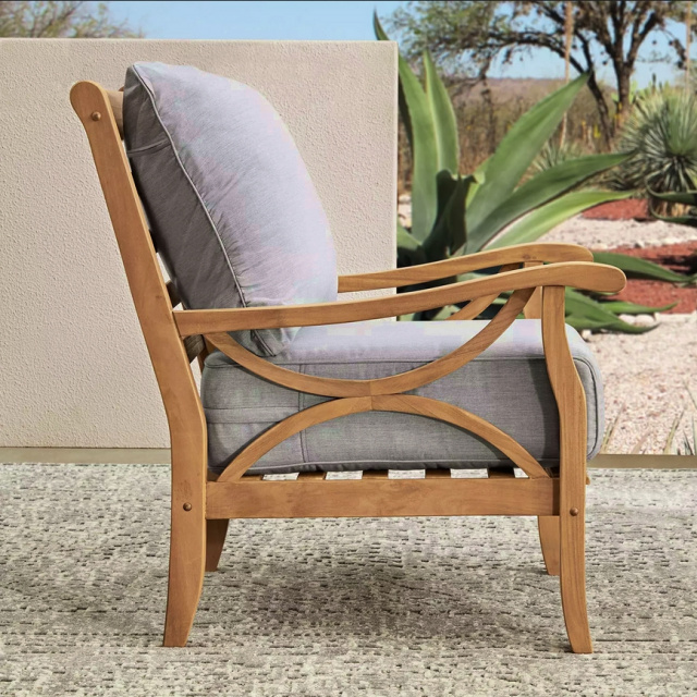 Teak 6pc Deep Seating With Cushions Conversation Set chair