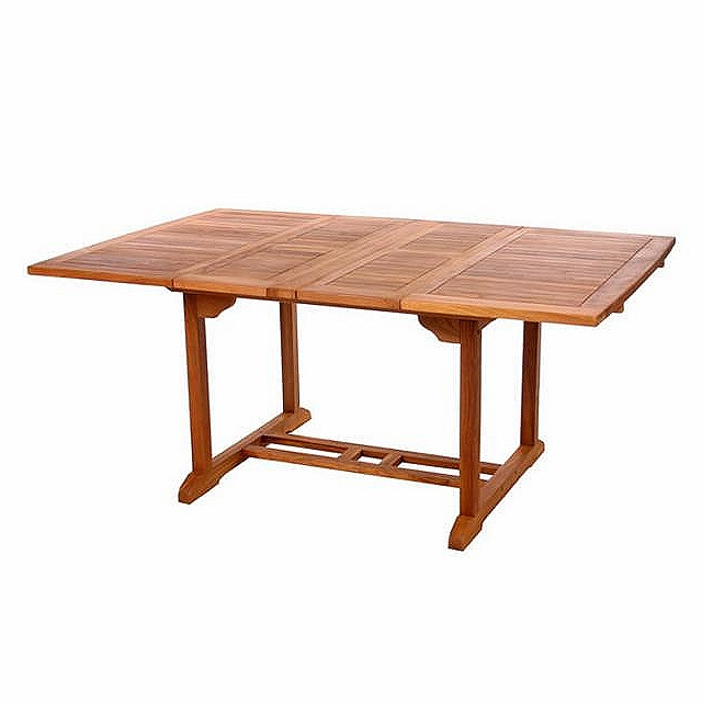 Teak 71 to 91 Inch Dual Butterfly Leaf Dining Table