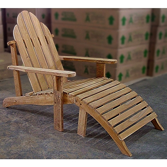 Teak Adirondack Deck Chair and Ottoman