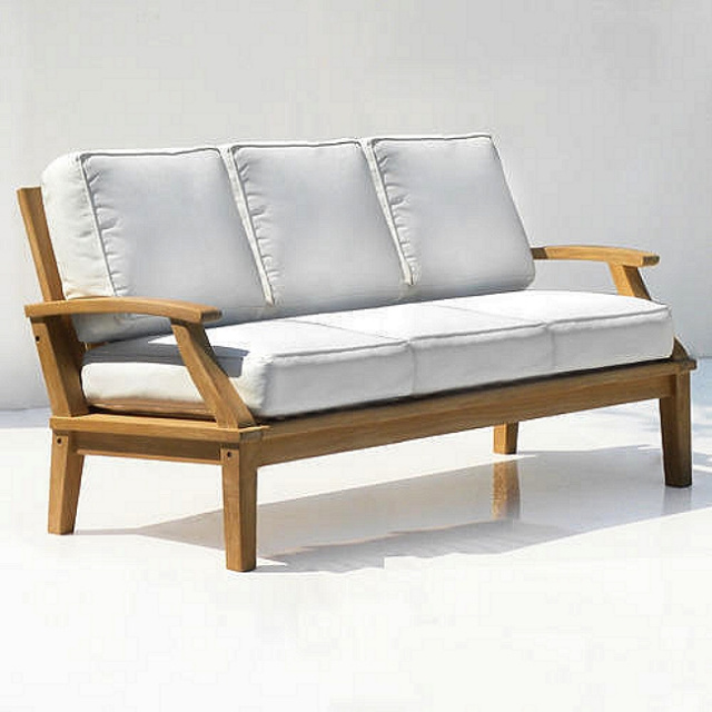 Teak Commercial Grade Deep Seating Sofa with Cushions