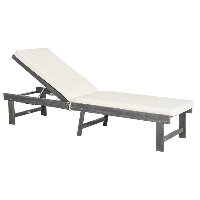 Acacia Aged Gray Deck Chaise Lounger with Cushion