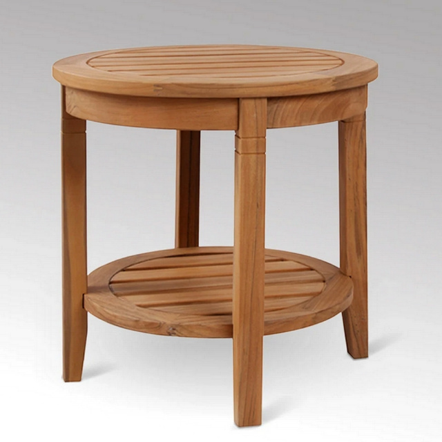 Deluxe Teak Heavy Duty Patio Outdoor Round Side Table