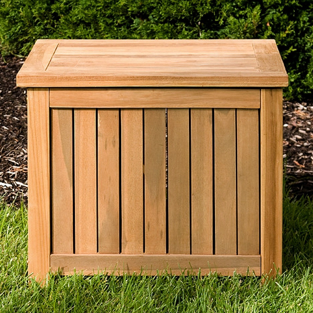 Teak Patio Deck Storage Box Trunk