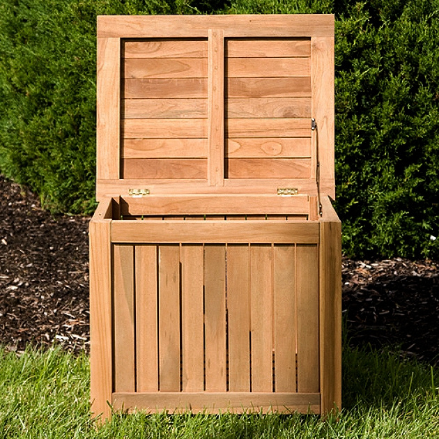 Teak Patio Deck Storage Box Trunk