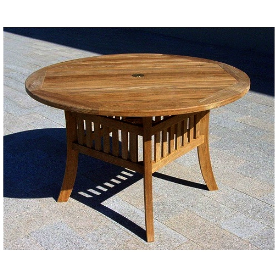 Teak 48 Inch Commercial Grade Round Patio Dining Table