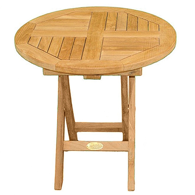 Teak Round Folding Garden Side Table