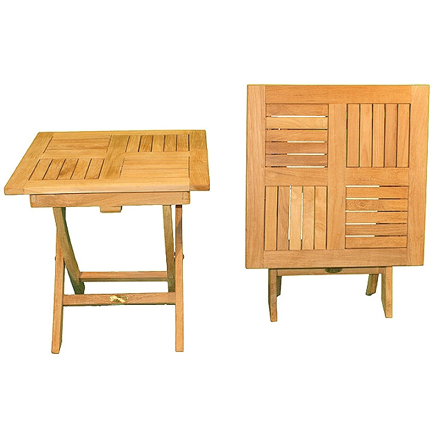 Teak Square Folding Porch Side Table