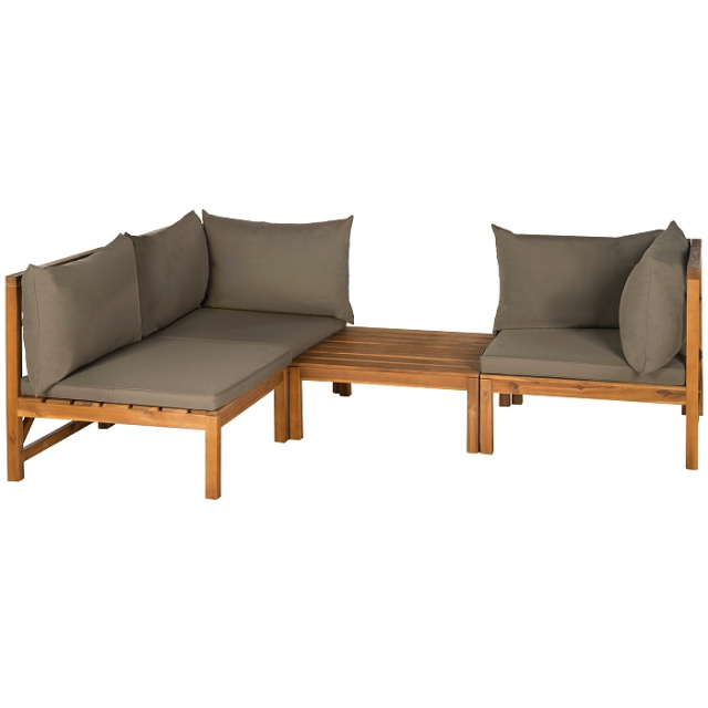 Acacia 4 Piece Deep Seating Sectional Set with Cushions