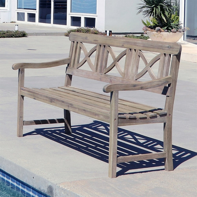 Acacia 5 Foot Ash Gray Rustic Outdoor Bench