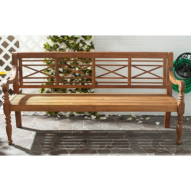 Acacia 6 Foot Lattice Back English Garden Bench
