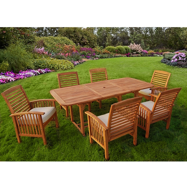 Acacia Mission 7 Piece 55 to 79 Inch Expandable Dining Set