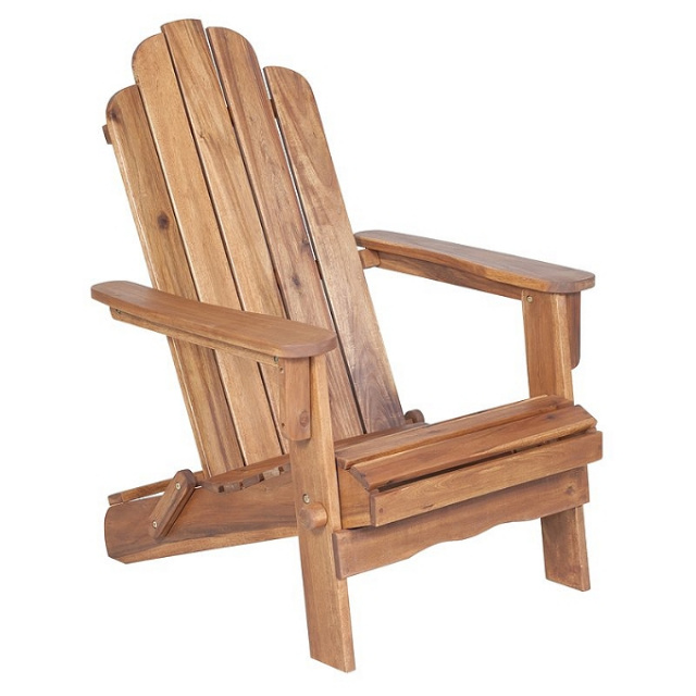 Teak Type Folding Adirondack Outdoor Chair Natural