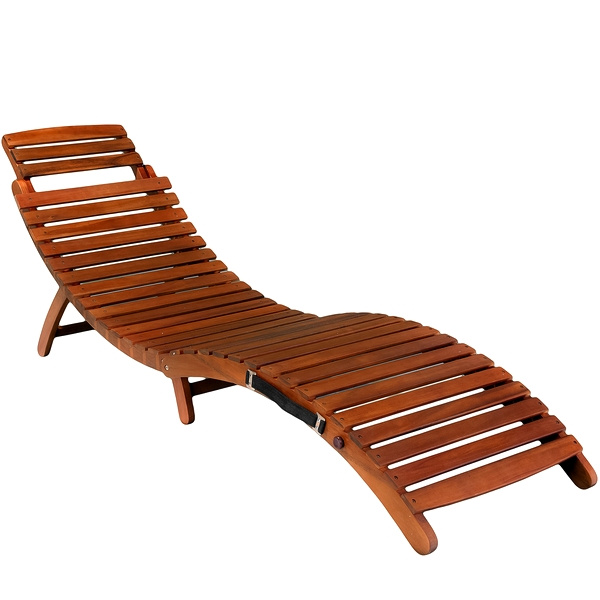 Acacia Curved Folding Patio Chaise Lounge