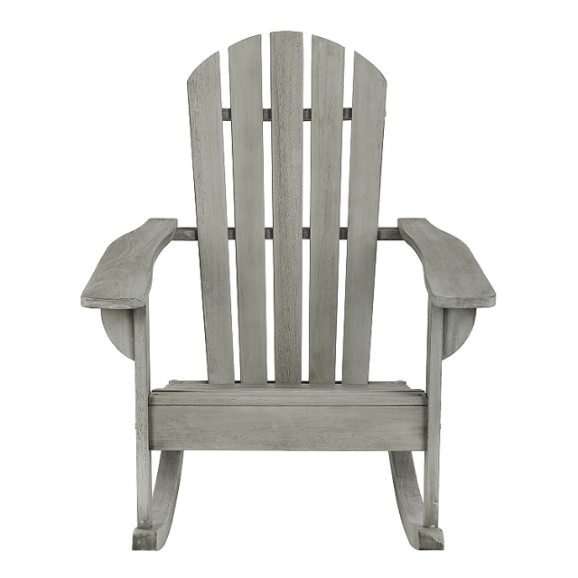 Weathered Gray Eucalyptus Adirondack Patio Rocker