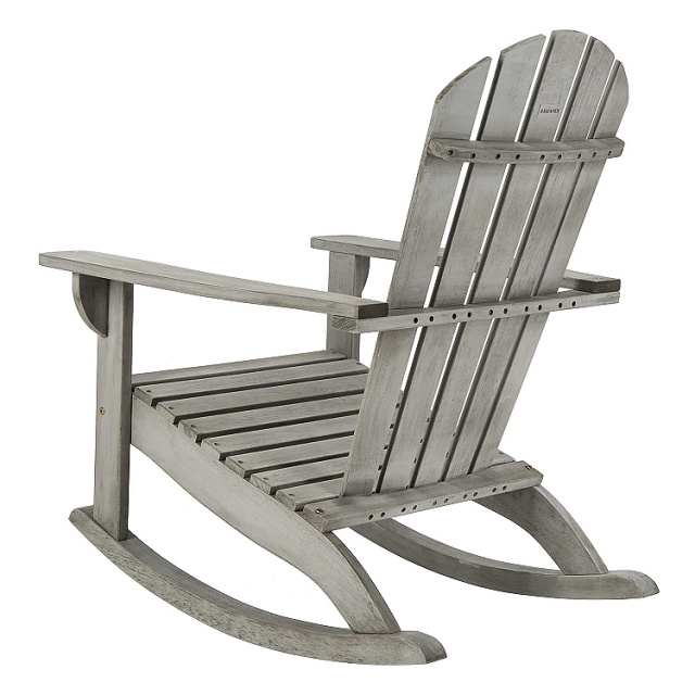Weathered Gray Eucalyptus Adirondack Patio Rocker