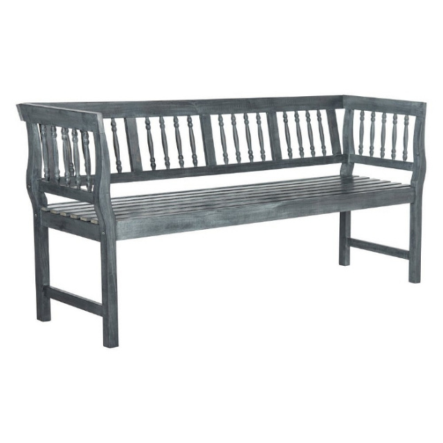 Acacia 5.5 Foot Weathered Gray Spindle Outdoor Garden Bench