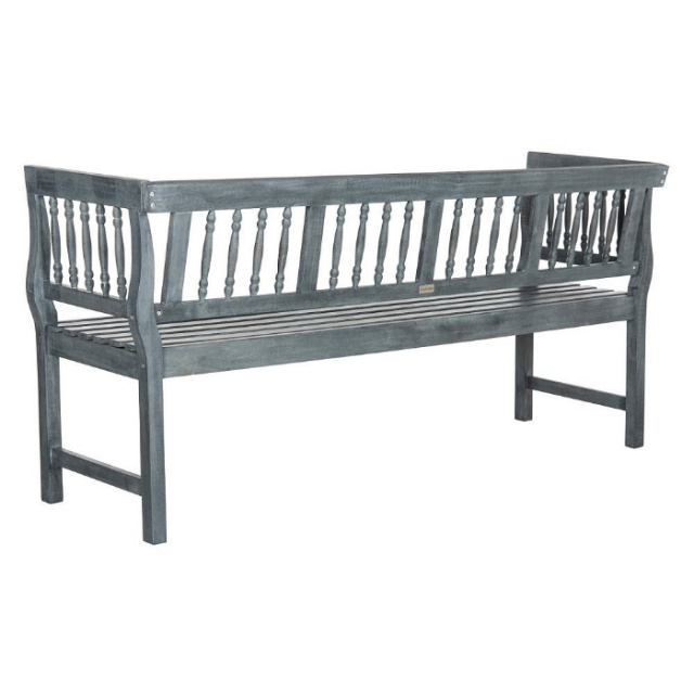 Acacia 5.5 Foot Weathered Gray Spindle Outdoor Garden Bench