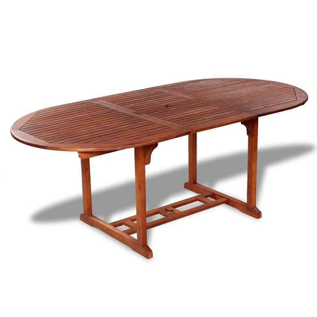 Teak Type Hardwood 60 to 80 Inch Extendable Dining Table