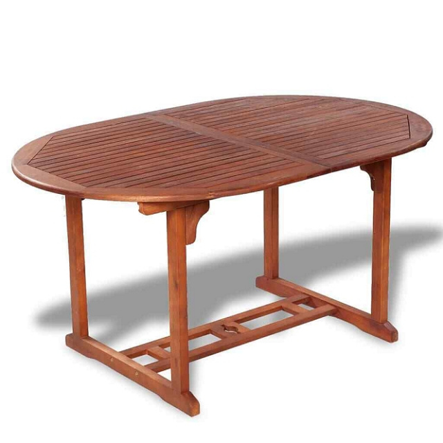Teak Type Hardwood 60 to 80 Inch Extendable Dining Table