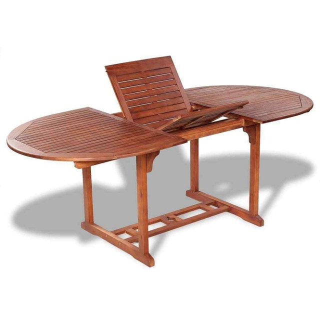 Teak Type Hardwood 60 to 80 Inch Extendable Dining Table