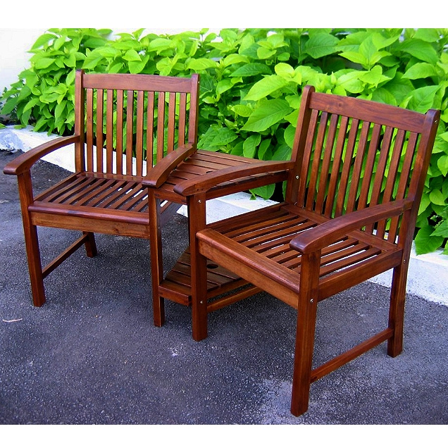 Teak Type Acacia Hardwood Tete-A-Tete Settee