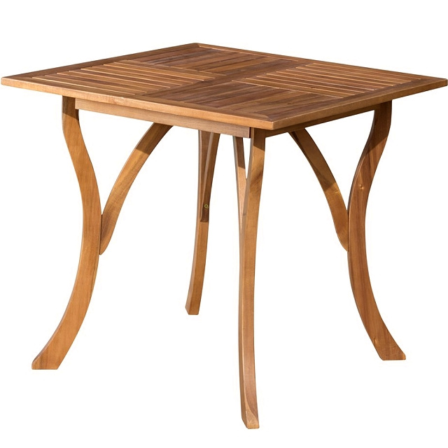 Teak Type Outdoor 3pc Dining Set with Cushions