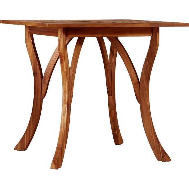 Teak Type Outdoor 5pc Dining Set with Cushions