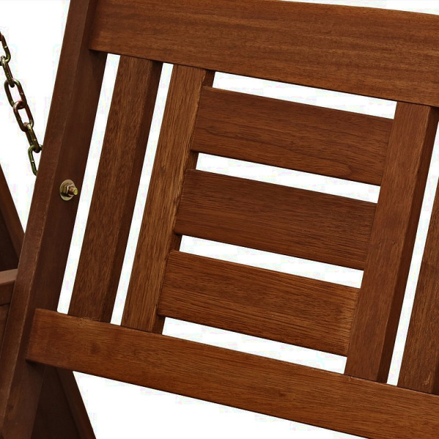 Teak Oiled Hardwood Porch Swing with Stand