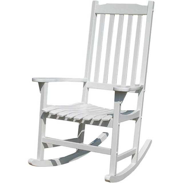 Acacia Teak Type White Porch Rocking Chair