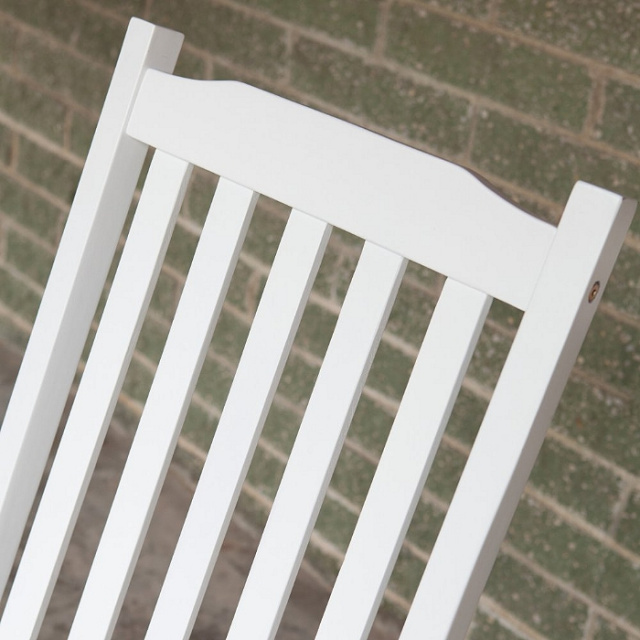Acacia Teak Type White Porch Rocking Chair