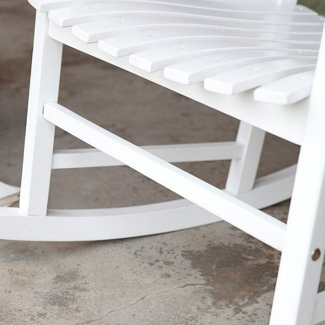 Acacia Teak Type White Porch Rocking Chair