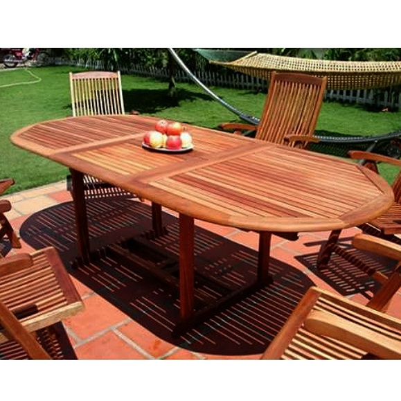 Eucalyptus 90 Inch Butterfly Leaf Patio Dining Table