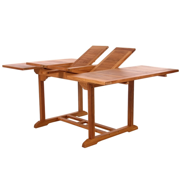 Teak 71 to 91 Inch Dual Butterfly Leaf Dining Table