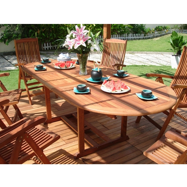 Eucalyptus 90 Inch Butterfly Leaf Patio Dining Table