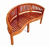 Eucalyptus 5 Foot Curved Banana Outdoor Bench