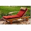 Eucalyptus Hardwood Outdoor Chaise Lounger and Cushion