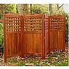 Teak Type Hardwood 4 Panel Privacy Screen