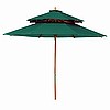 Deluxe Wood 7 Foot Green Outdoor Market Umbrella