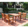 Eucalyptus 5 Piece 59 Inch Dining Set with Armchairs