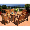 Eucalyptus 6 Piece 59 Inch Dining Set with Bench