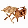 Teak Lattice Outside Folding End Table