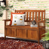 4 Foot Outdoor Hardwood Garden Storage Bench