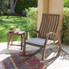 Modern Acacia Gray Porch Rocking Chair With Cushion