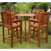 Balau 5 Piece 36 Inch Patio Outdoor Bar Dining Set