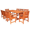 Eucalyptus 9 Piece 90 Inch Expandable Outdoor Dining Set