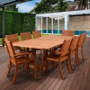 Eucalyptus Extendable 9 Piece Outdoor Patio Dining Set