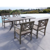 Acacia 5 Piece 59 Inch Weathered Gray Outdoor Dining Set