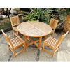 Teak 5 Piece 55 Inch Tropical Deck Patio Dining Set